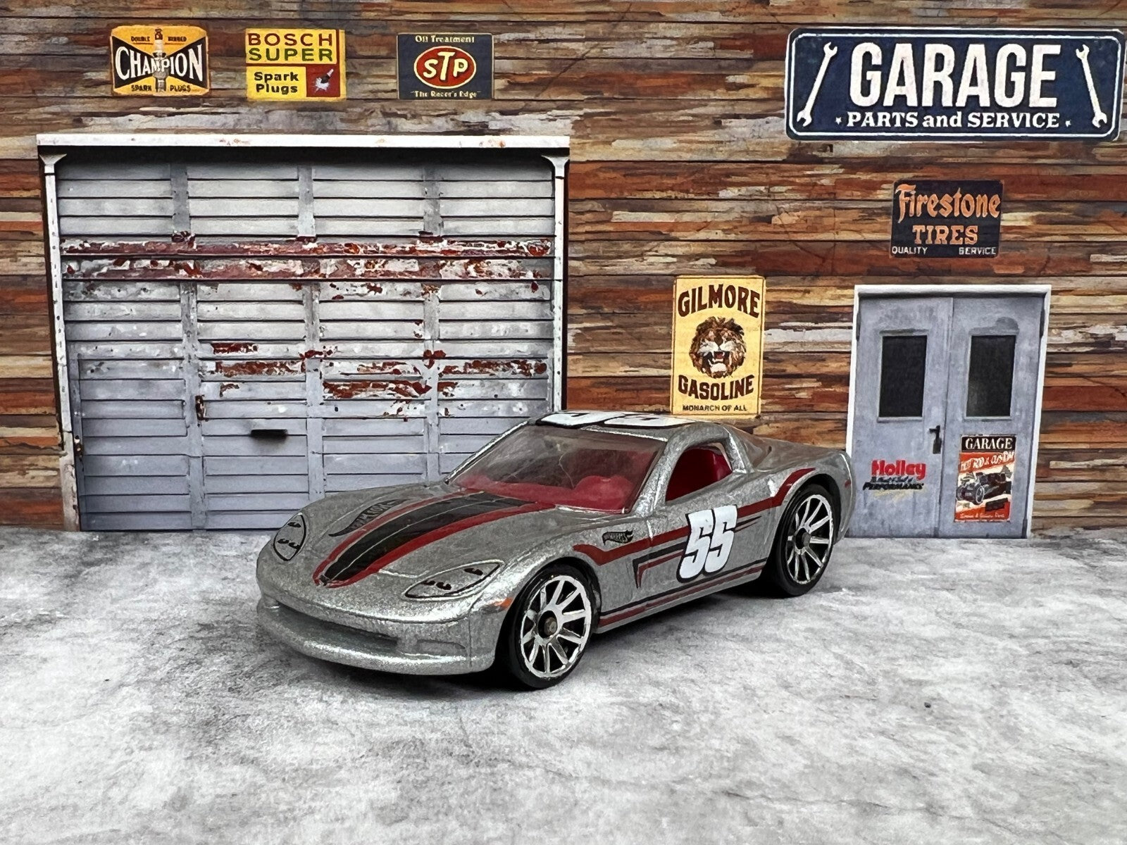 🇺🇸🇺🇸🇺🇸Mattel Hot Wheels C6 Corvette Car #55 Silver LOOSE C8🇺🇸🇺🇸🇺🇸