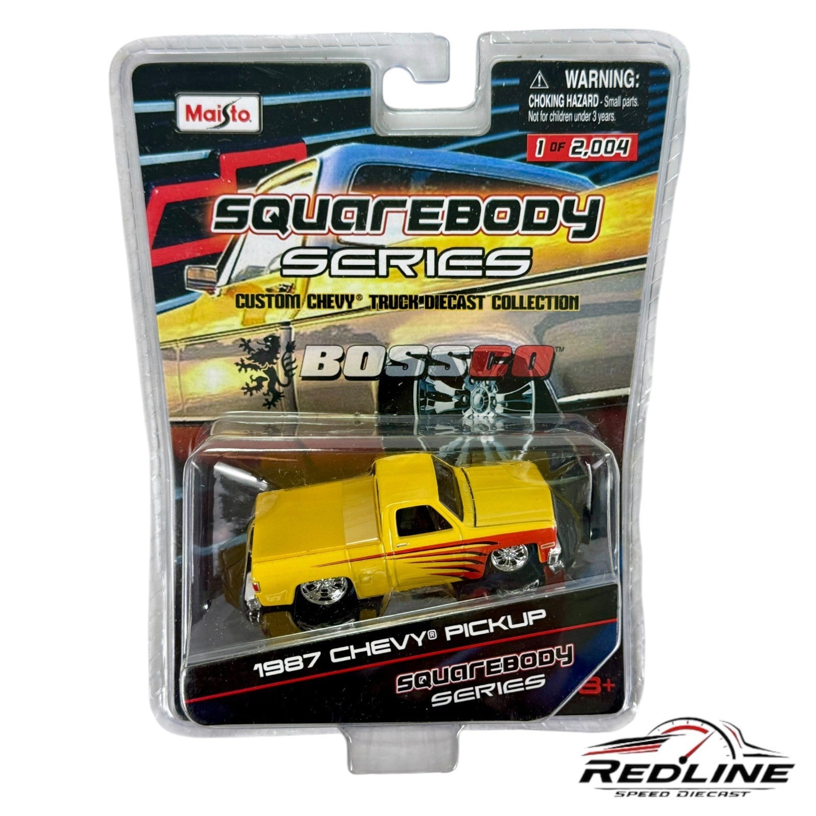 🇺🇸Maisto 1987 Chevy Silverado Pickup Truck Squarebody 1/2004 Yellow H26🇺🇸