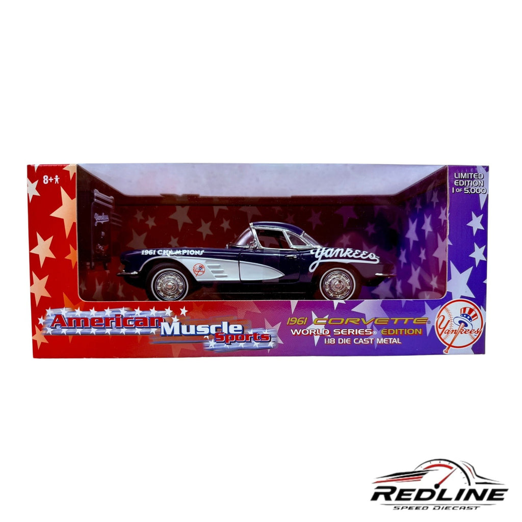 🇺🇸Ertl American Muscle Sports 1961 Corvette Wold Series Edition Yankees TV🇺🇸