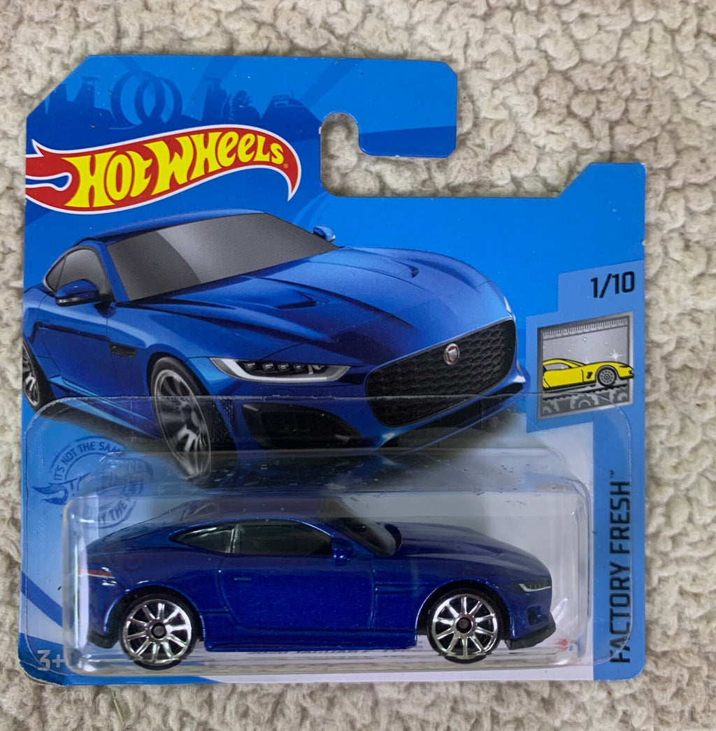 *Hot Wheels Jaguar F-Type 25/250 1/10 HW Factory Fresh Blue New Short Card HW06*