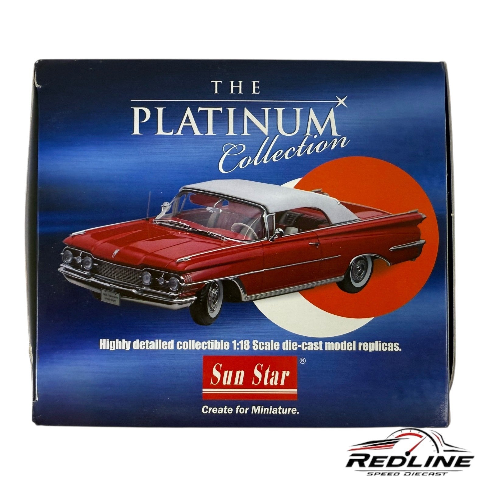 🔥Sun Star The Platinum Collection 1959 Oldsmobile "98" Convertible Red 1:18 TV