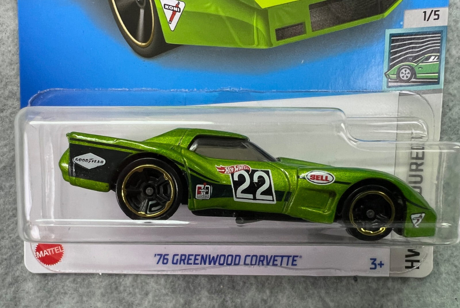 🔥🔥🔥Hot Wheels HW Contoured  Green ‘76 Greenwood Corvette H25🔥🔥🔥