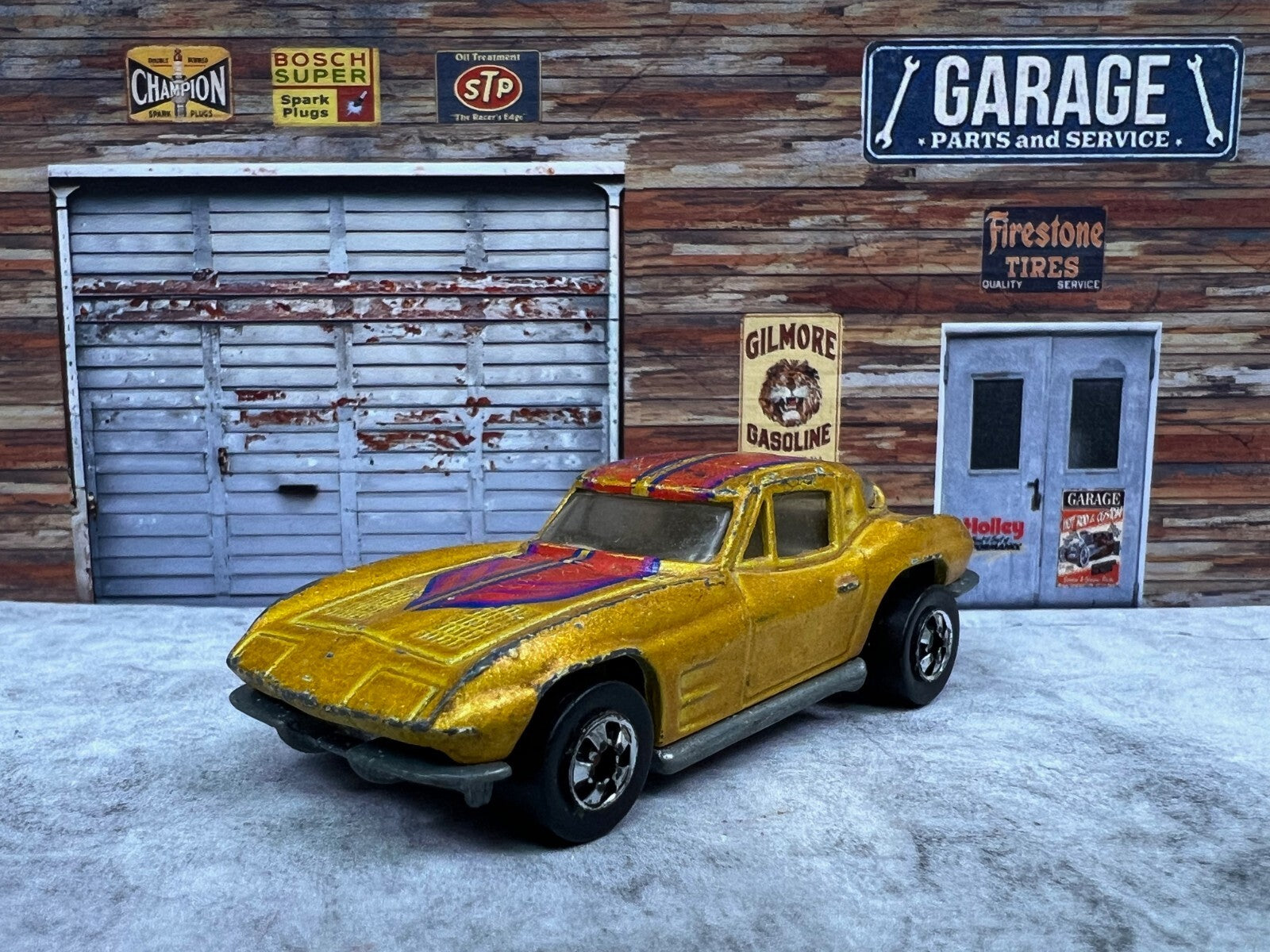 🔥🔥Hot Wheels gold '63 Corvette Stingray Split-Window 1979 Hong Kong C12 🔥🔥
