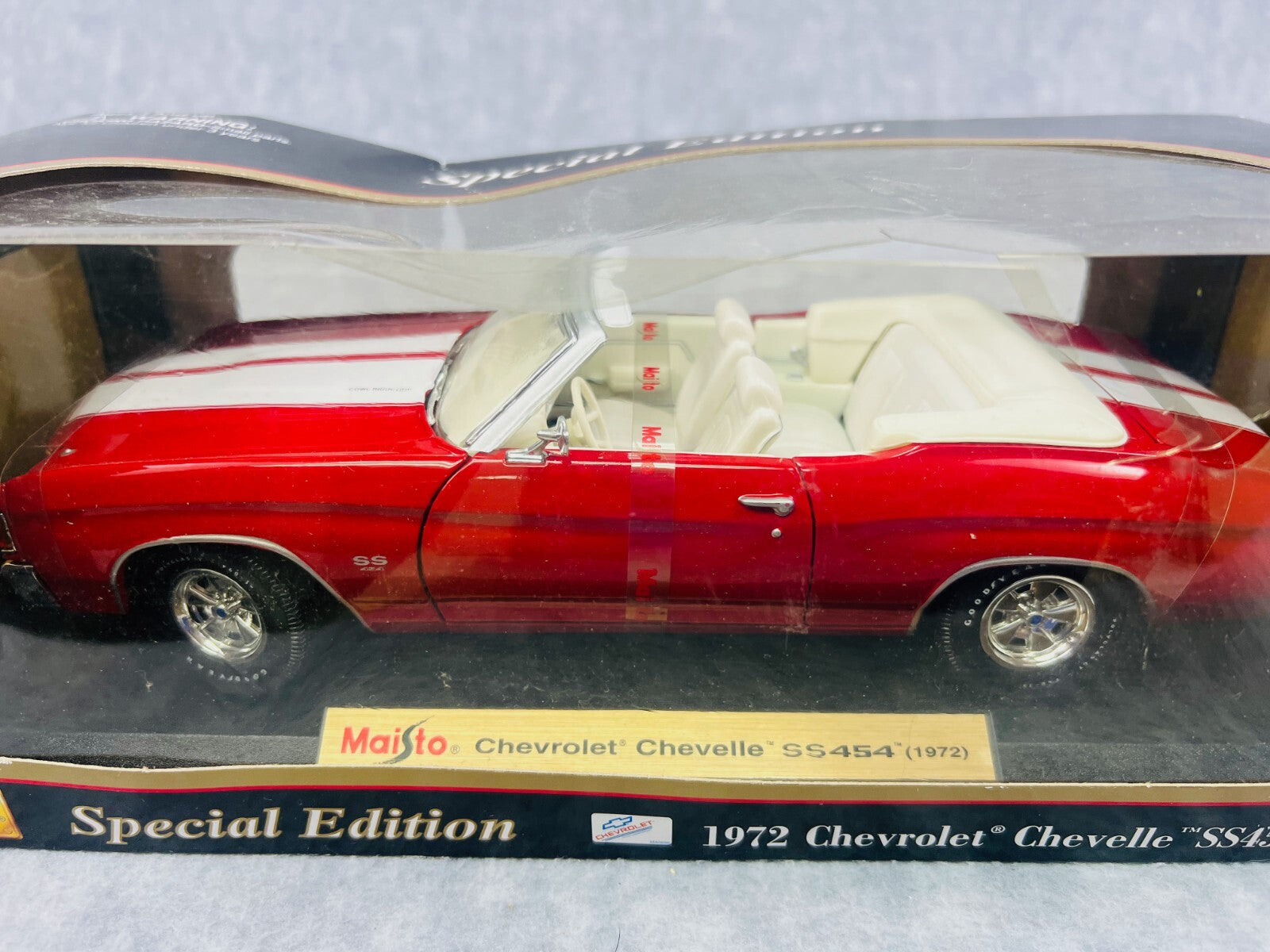 🇺🇸🇺🇸Maisto 1972 Chevrolet Chevelle SS454 Convertible Red 1/18🇺🇸🇺🇸
