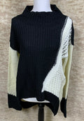 NEW ONEA Women's Size XL Heavy Knit  Black/White Sweater  Regular 78$