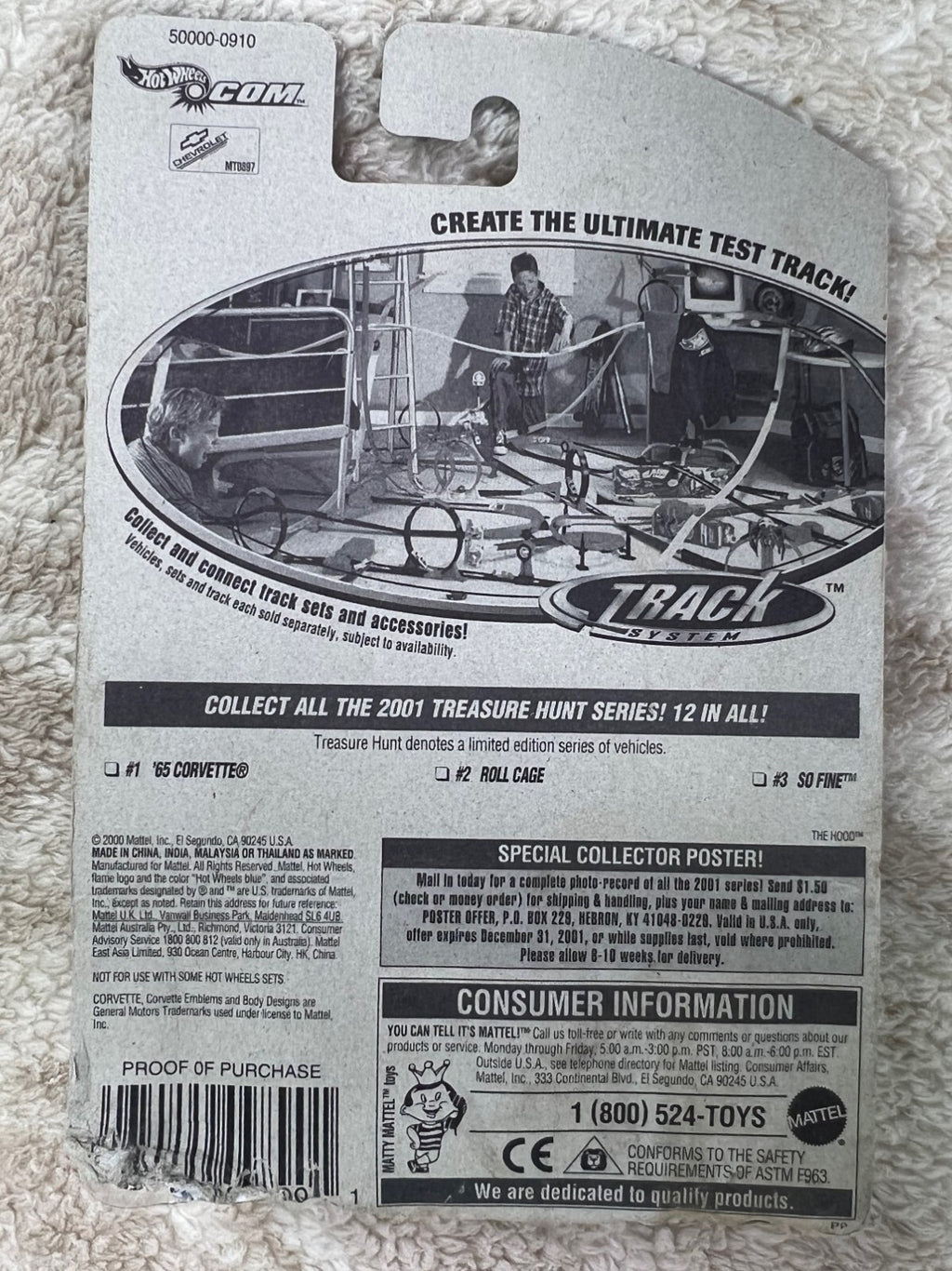 🔥🔥Hot Wheels Treasure Hunt Series 1/12 '65 Corvette Red DAMAGE CARD HW18🔥🔥