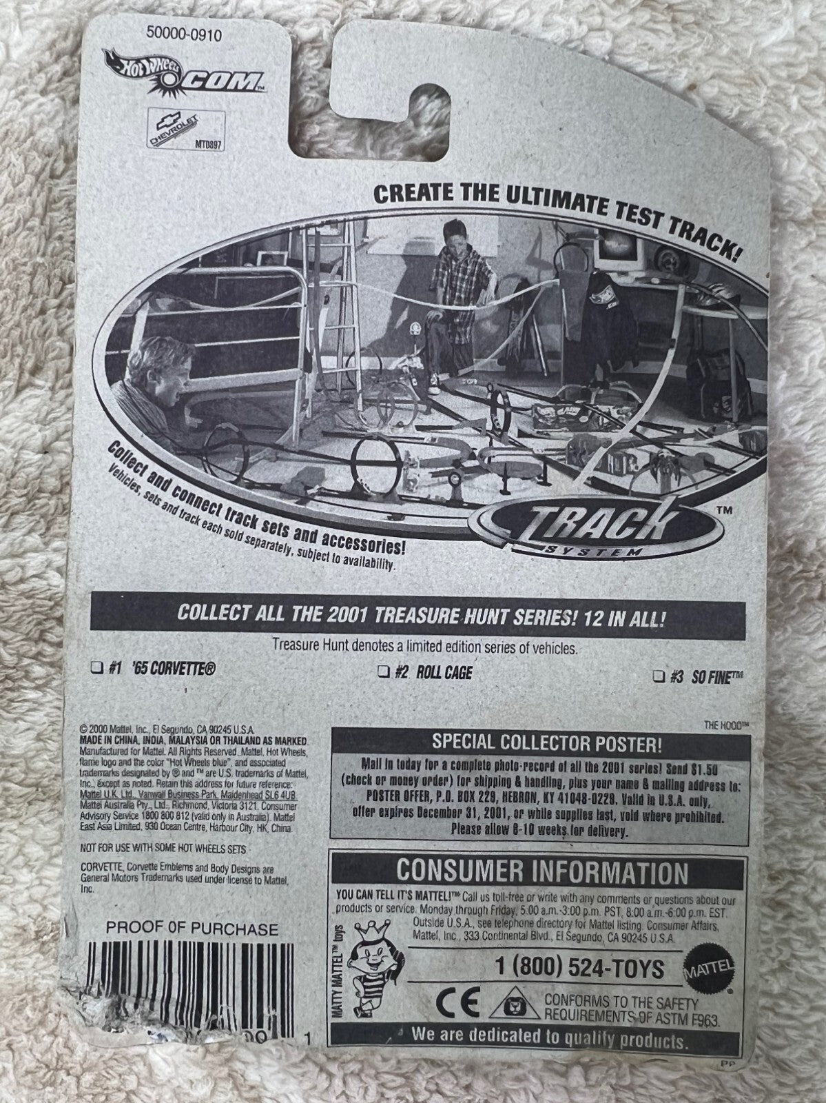 🔥🔥Hot Wheels Treasure Hunt Series 1/12 '65 Corvette Red DAMAGE CARD HW18🔥🔥