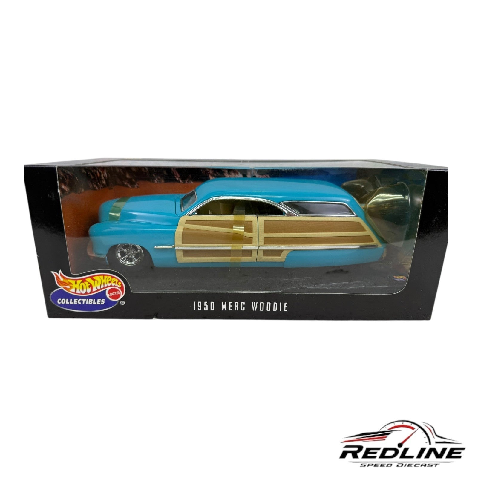 🔥🔥Hot Wheels 1950 Merc Woodie Teal Diecast Collectible Cars 1:18 HW🔥🔥