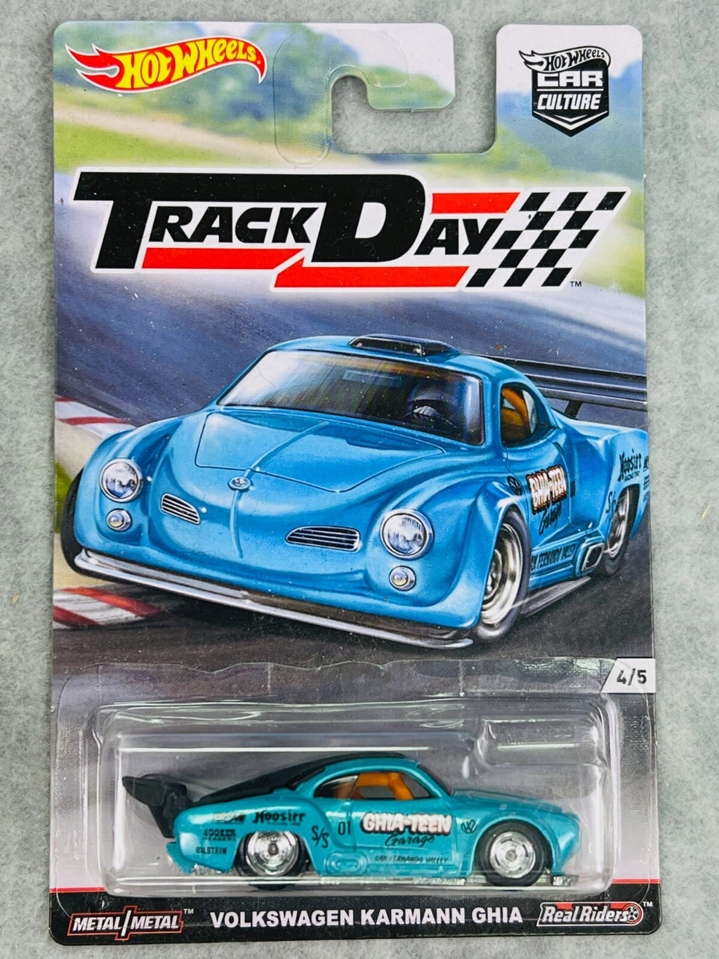 🇩🇪Hot Wheels Track Day VW Volkswagen Karmann Ghia with Real Riders H31🇩🇪