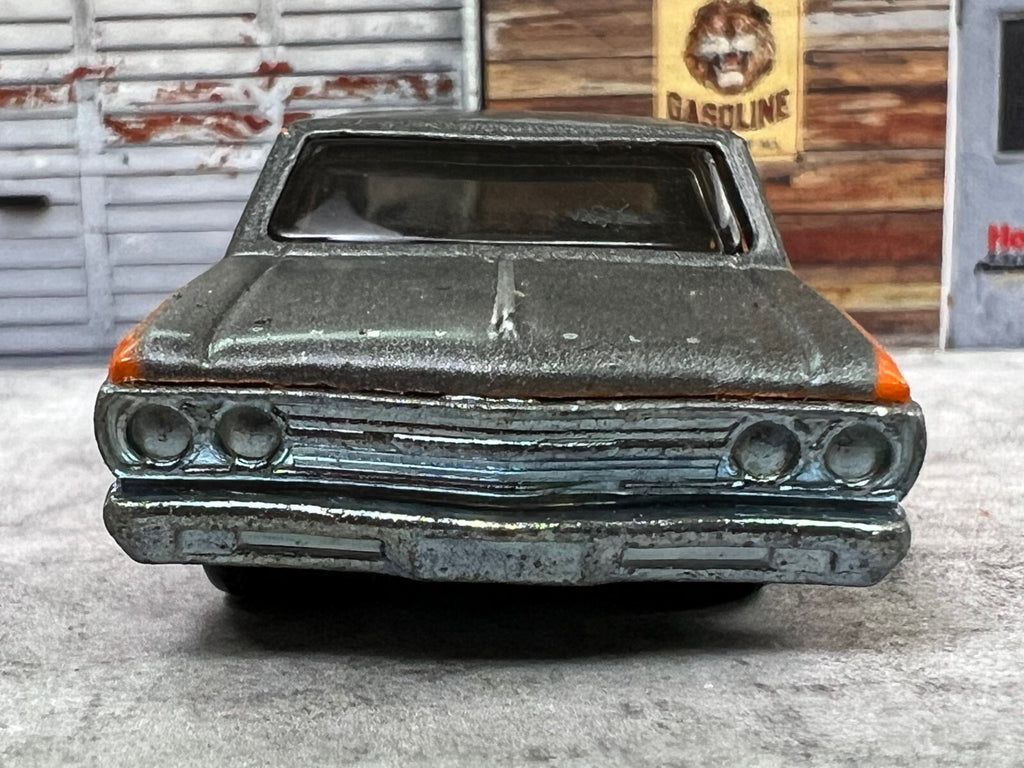 🇺🇸🇺🇸Hot Wheels Garage '65 Chevy Malibu Orange Gray Real Riders C21🇺🇸🇺🇸