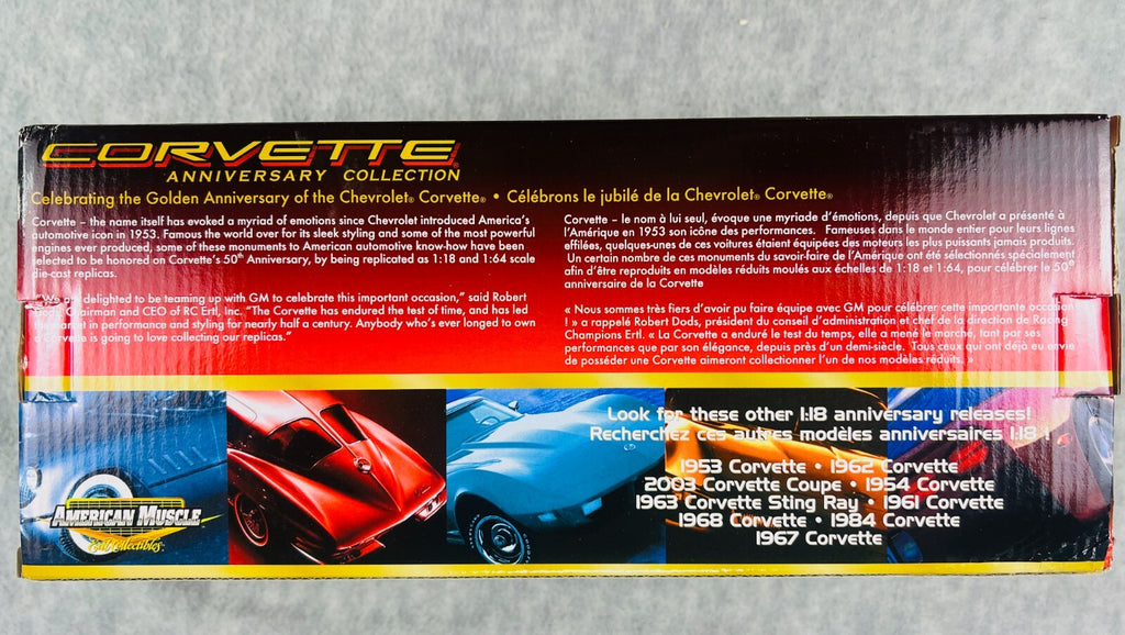 🇺🇸🇺🇸ERTL American Muscle 1953 Corvette 50th Anniversary White 1:18🇺🇸🇺🇸