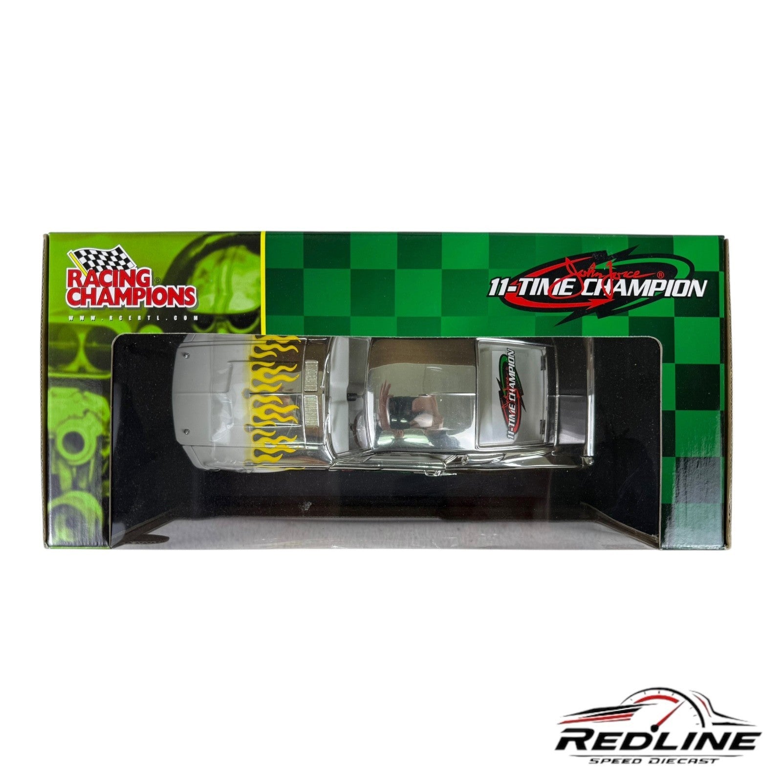 🇺🇸Racing Champions John Force 1967 Ford Mustang Chrome Chase 1:18 LN🇺🇸