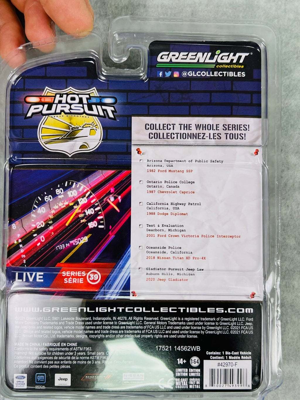 🇺🇸GreenLight 2020 Jeep Gladiator Hot Pursuit Auburn Hills Michigan HW22🇺🇸