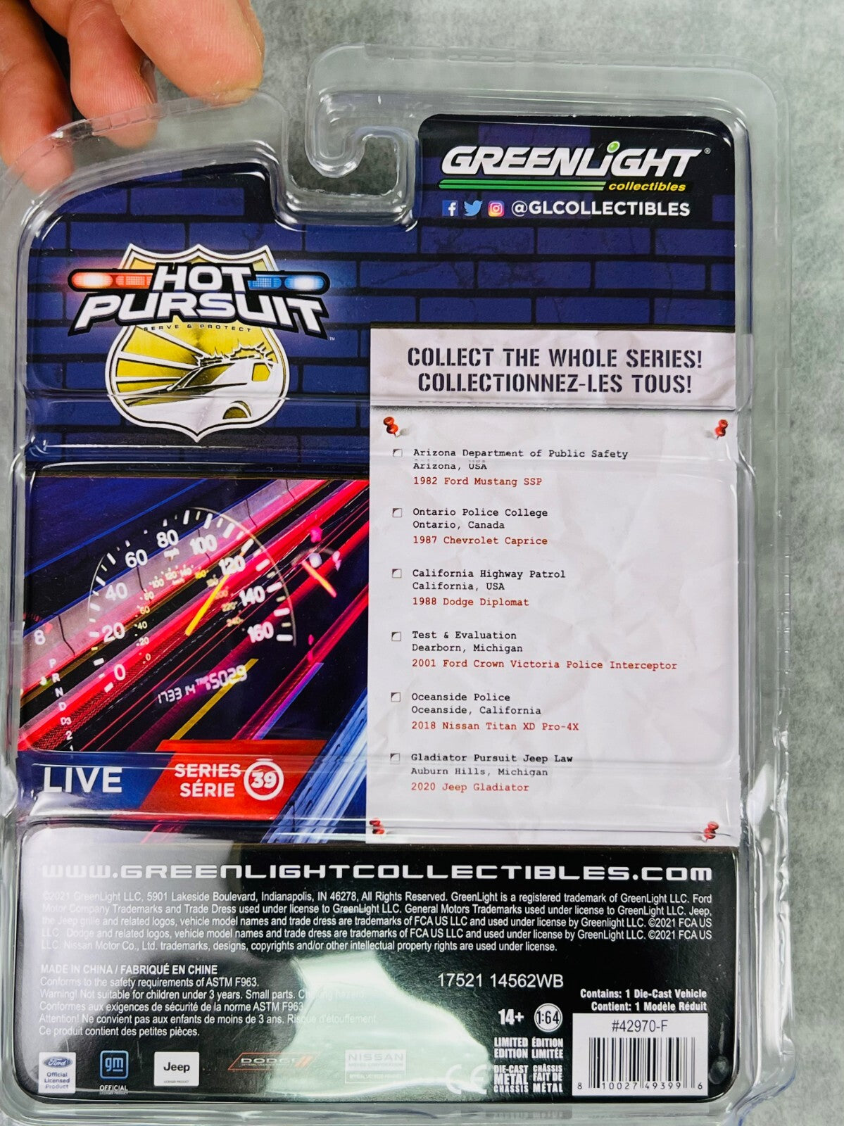 🇺🇸GreenLight 2020 Jeep Gladiator Hot Pursuit Auburn Hills Michigan HW22🇺🇸
