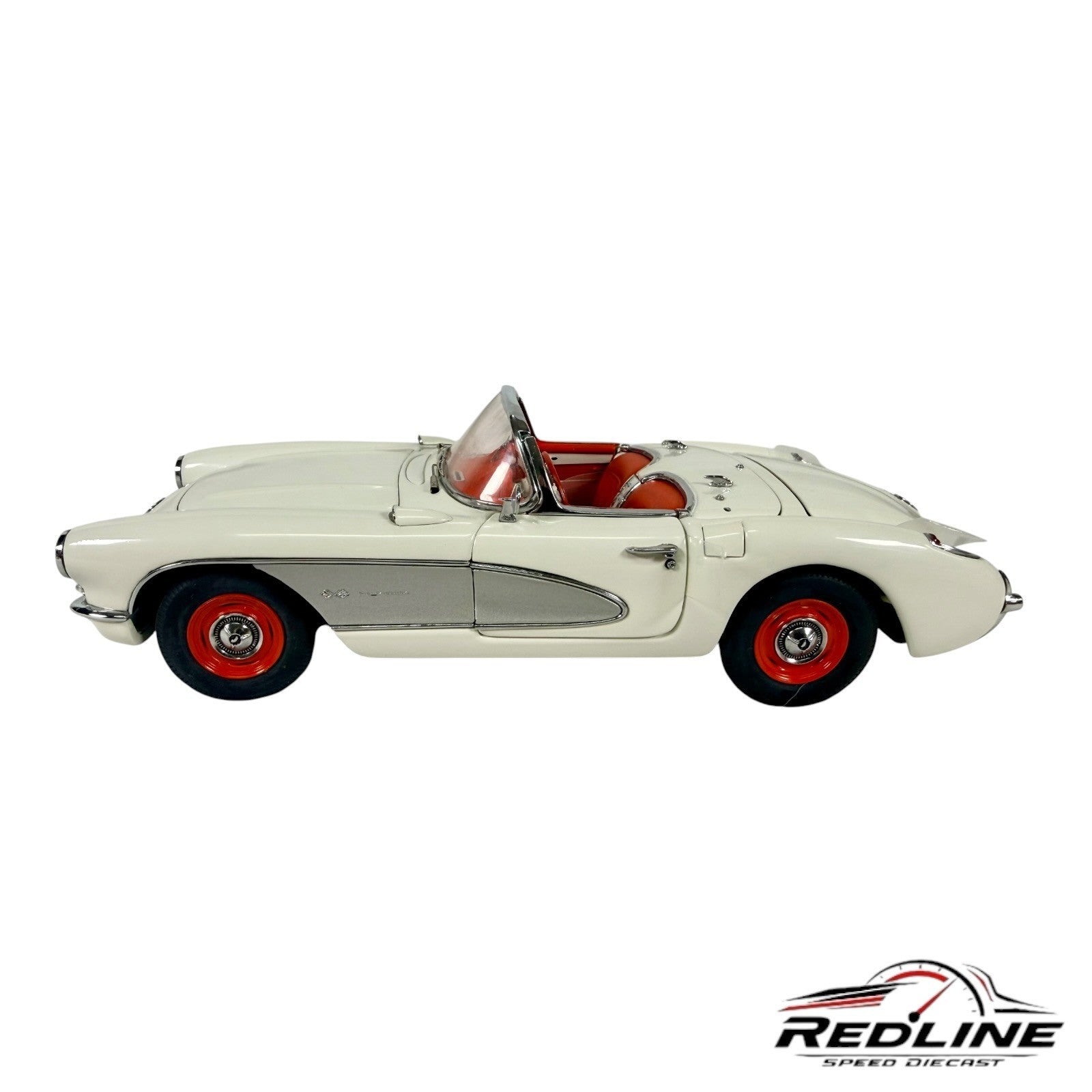 🦅Danbury Mint 1957 Corvette Roadster White & Silver Limited Edition 1:24 C2🦅