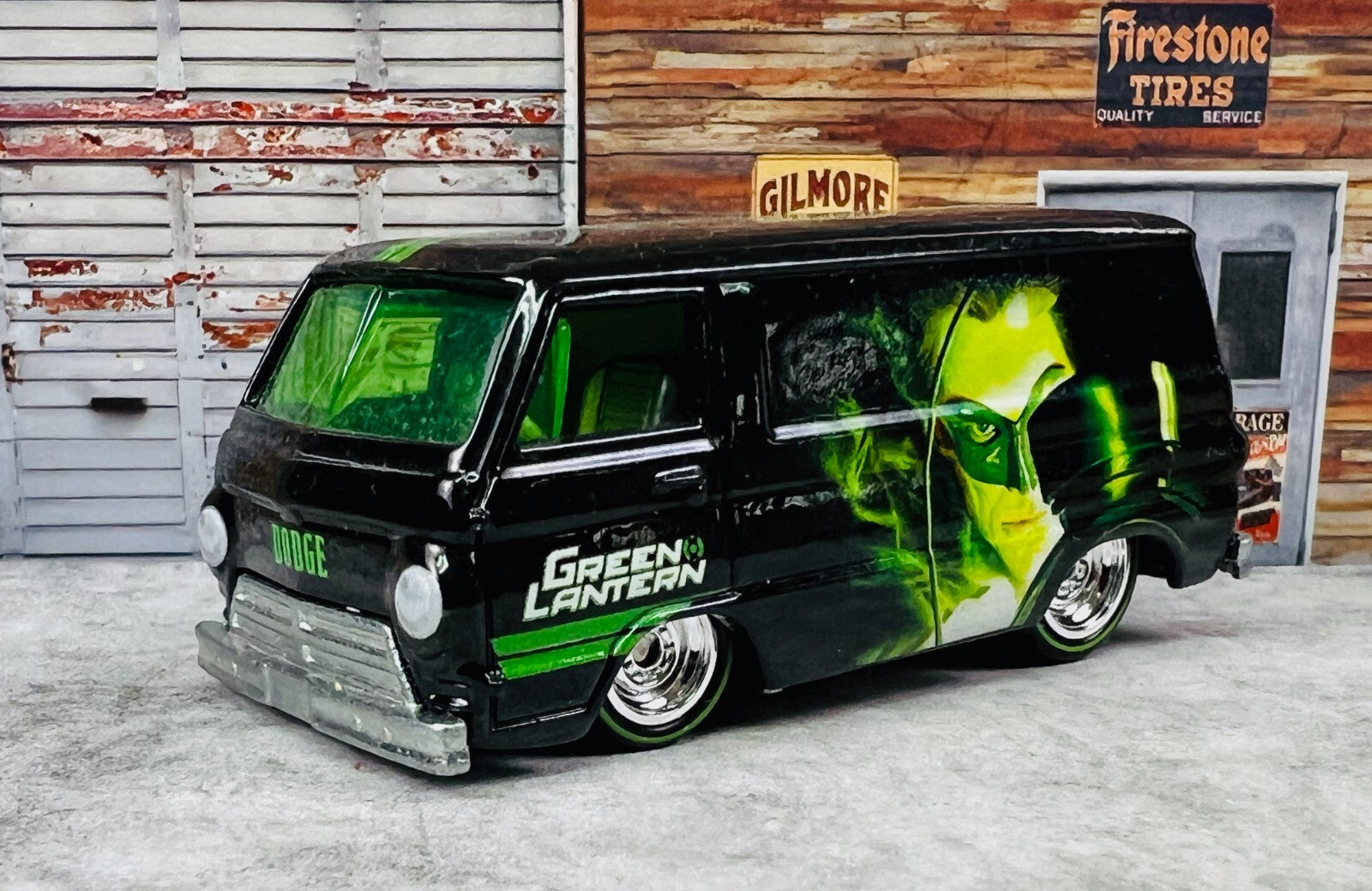 🇺🇸🇺🇸🇺🇸 Hotwheels '66 Dodge A100 Green Lantern C23🇺🇸🇺🇸🇺🇸