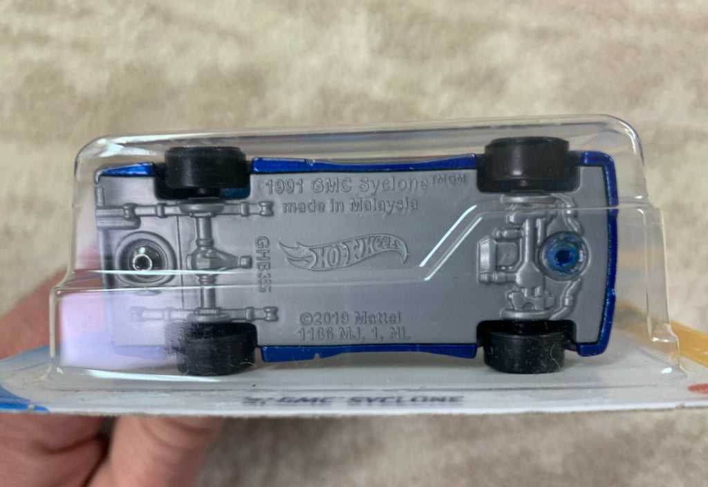 🇺🇸🇺🇸Hot Wheels '91 GMC Syclone HW TURBO 3/5 #92/250 BLUE & SILVER HW18🇺🇸