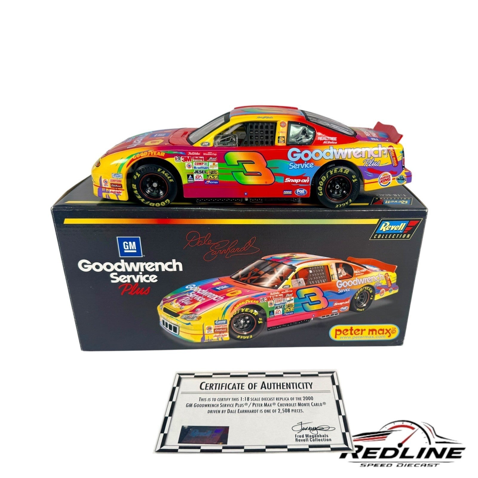 🏁Revell Dale Earnhardt #3 GM Goodwrench Service Plus Peter Max 1:18 C3🏁