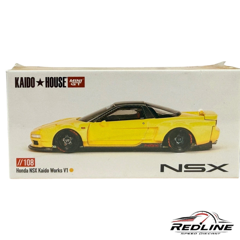 🎌Kaido House Honda NSX Kaido Works V1 Yellow Mini GT #108 Sealed H3🎌