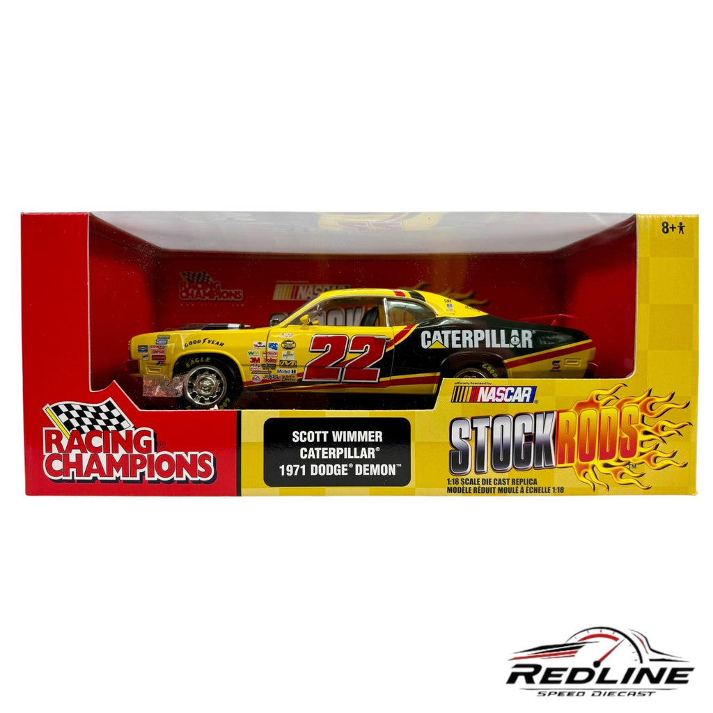🔥Racing Champions Scott Wimmer Caterpillar 1971 Dodge Demon 1:18 B3