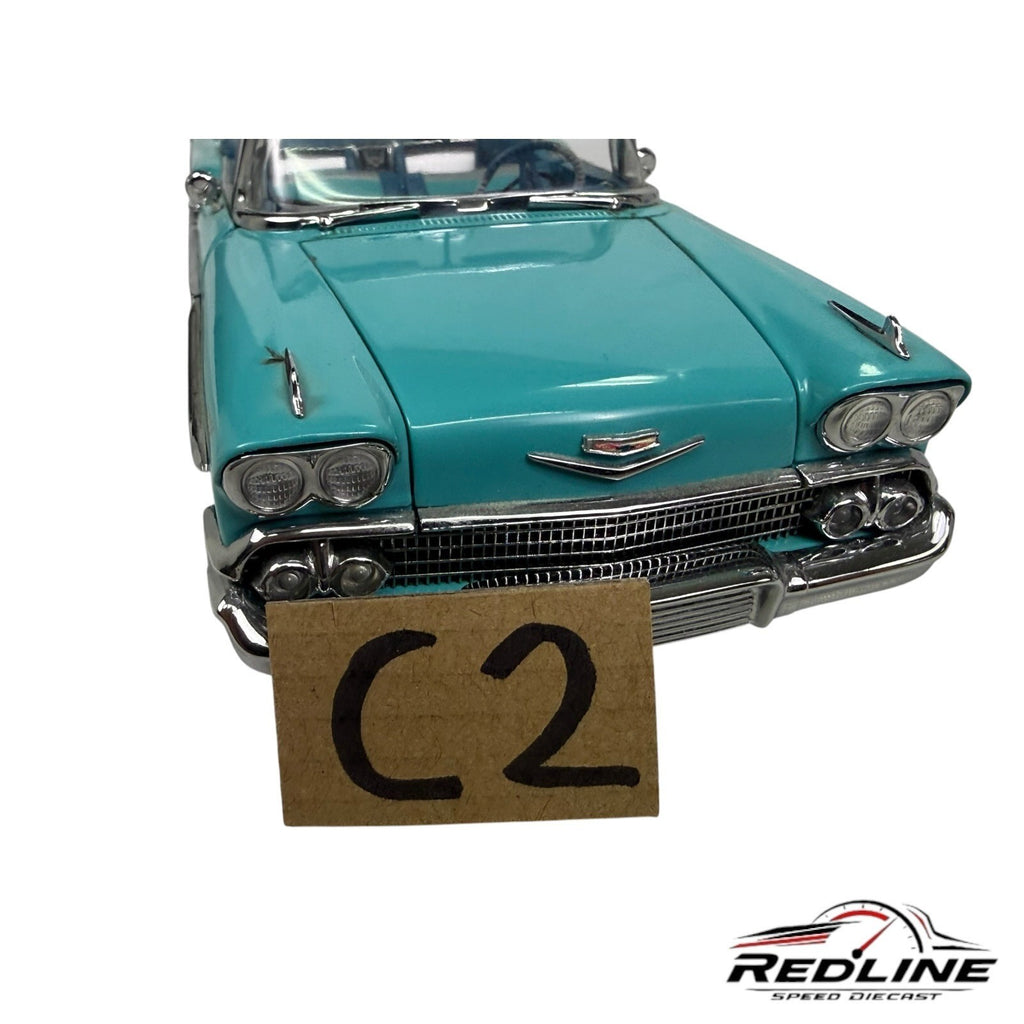 🇺🇸Danbury Mint 1958 CHEVROLET IMPALA Turquoise 1:24🇺🇸