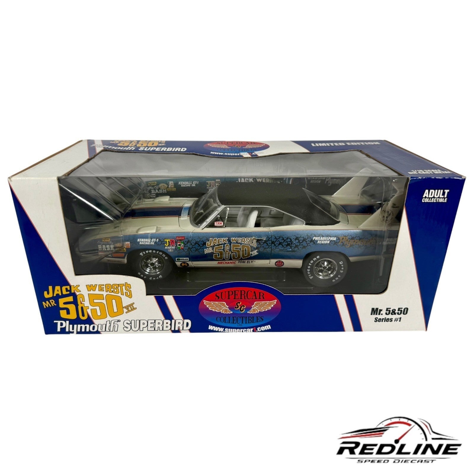 🏁Super Car Collectibles Jack Werst's Mr 5 & 50 1970 Plymouth Superbird 1:18 C1