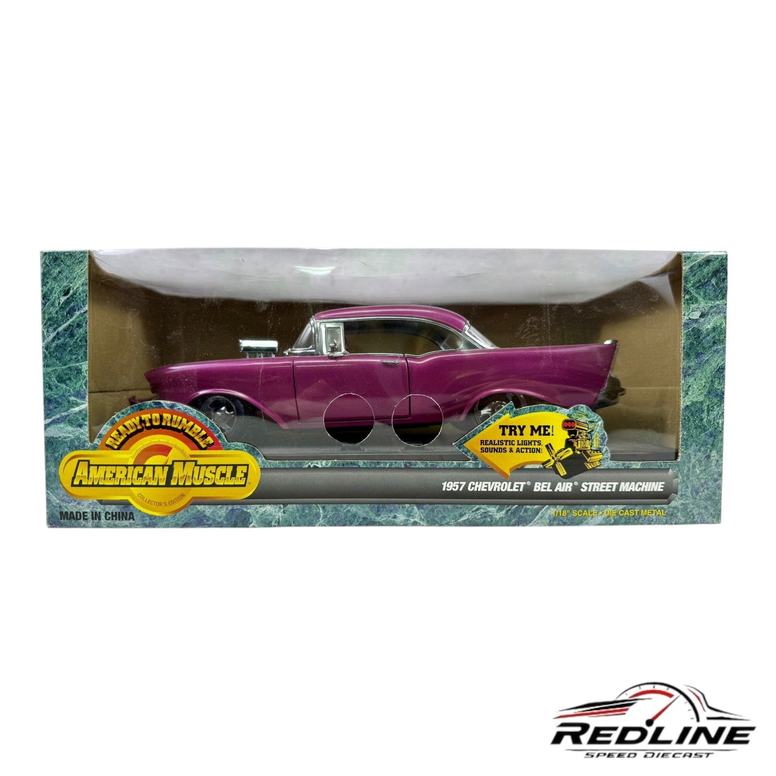 🇺🇸Ertl American Muscle '57 Chevrolet Bel Air Ready to Rumble 1:18 B3🇺🇸