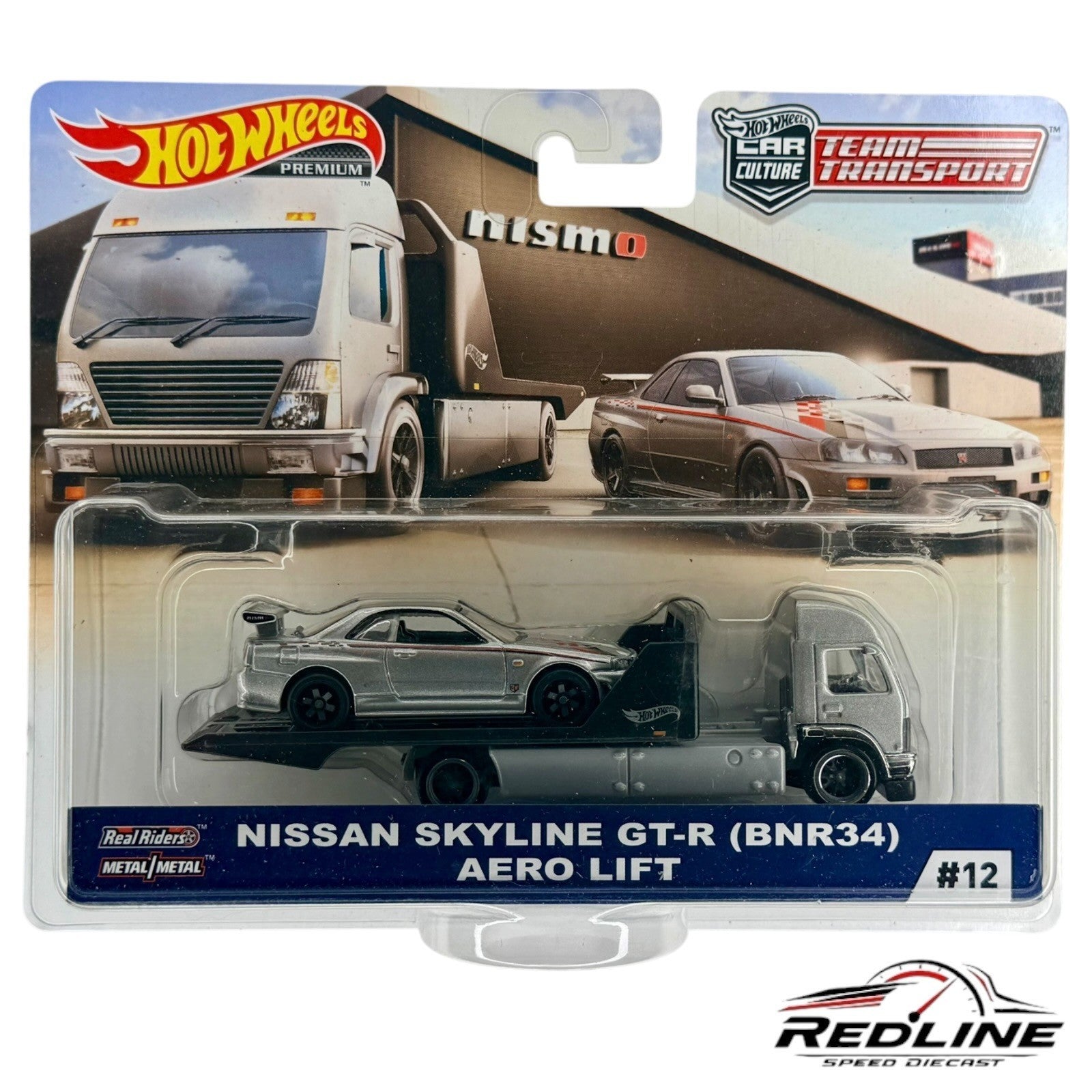 🇺🇸Hot Wheels Premium Team Transport Nissan Skyline GT-R BNR34  & Aero Lift🇺🇸
