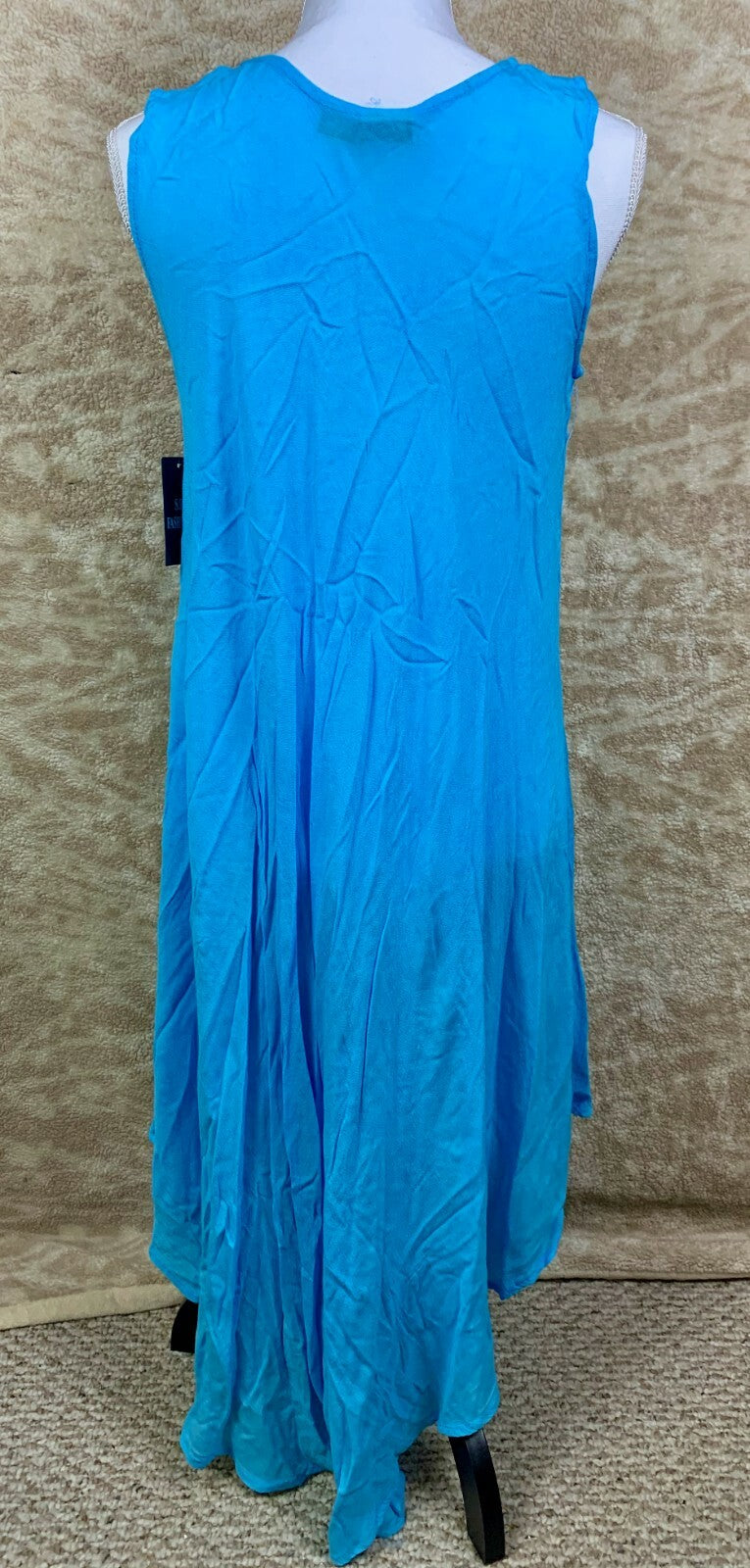 ****SR FASHIONS WOMENS DRESS BLUE WITH FLORAL DESIGN NEW WITH TAGS FREE SIZE****
