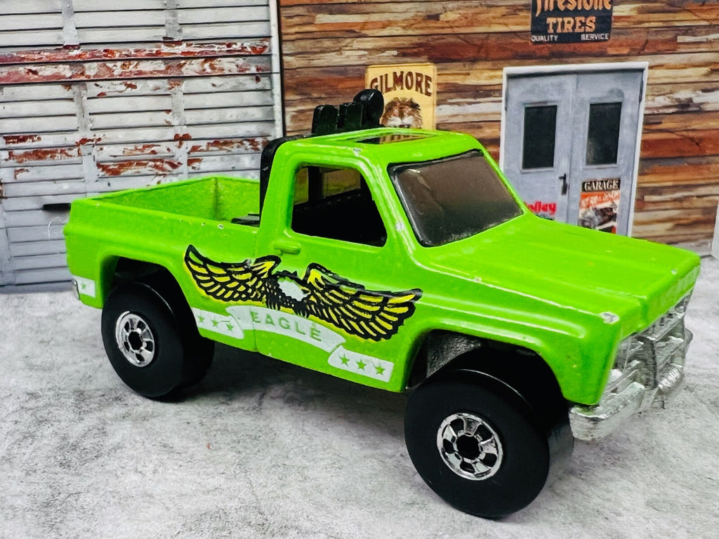 🇺🇸 Hot Wheels Bywayman Eagle Chevy Pick Up Truck Neon Green Hong Kong C7🇺🇸