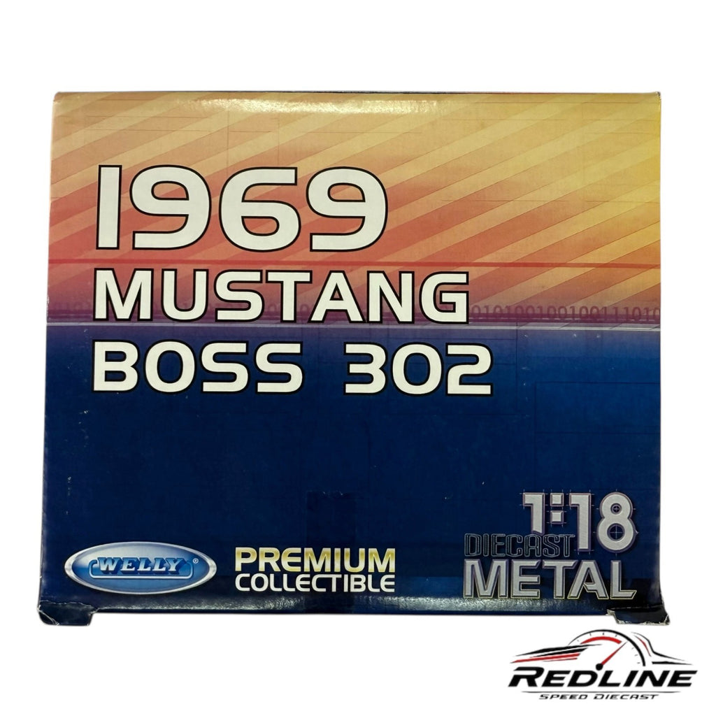 🐎🐎🐎WELLY 1969 MUSTANG BOSS 302  WHITE 1:18  HW🐎🐎🐎