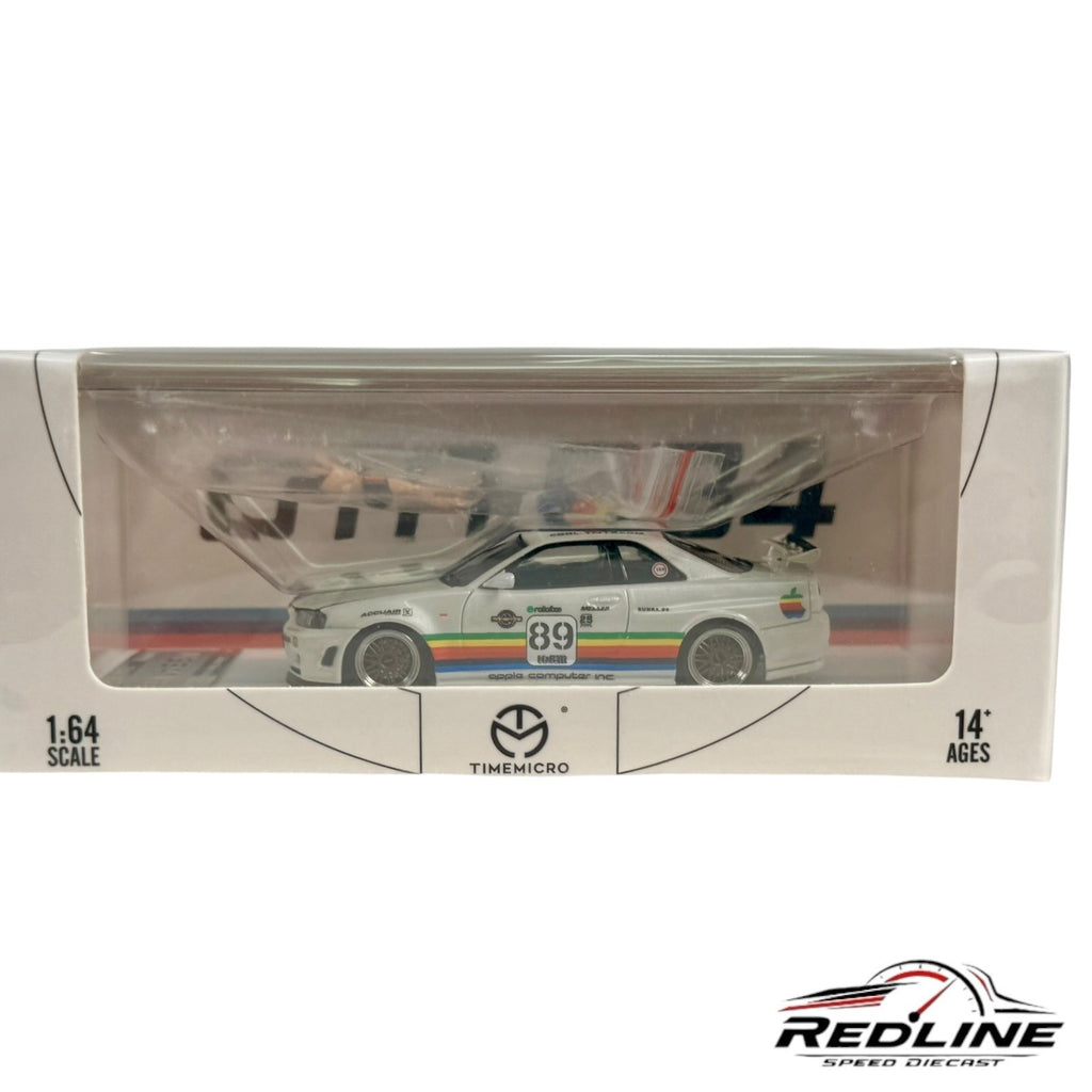 🎌Time Micro Apple Livery #89 Nissan Skyline GT-R R34 1:64 H3🎌