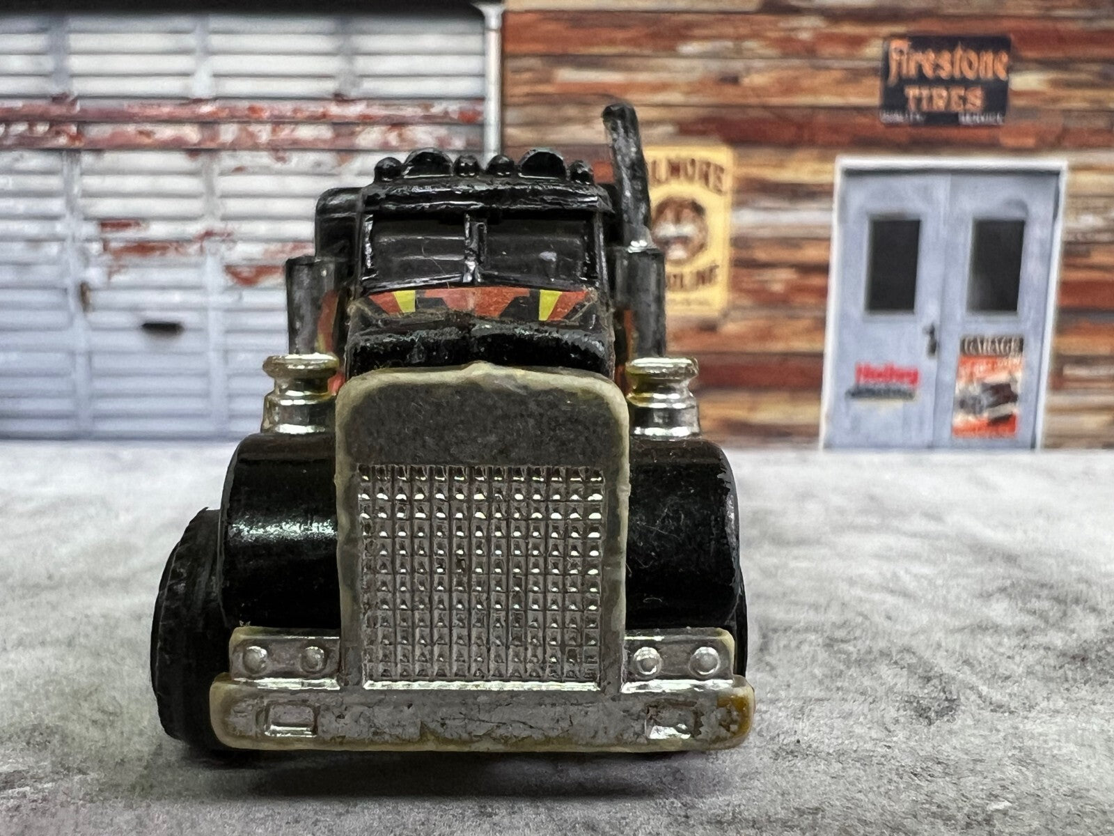 🔥🔥🔥Vintage 70's Super Wheels Black Semi Truck W56 Made in HONG KONG C3🔥🔥🔥