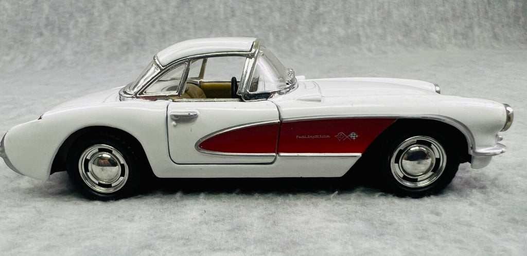 🇺🇸Kinsmart 1957 Chevrolet Corvette 1:34 Scale Diecast Model White 5"🇺🇸