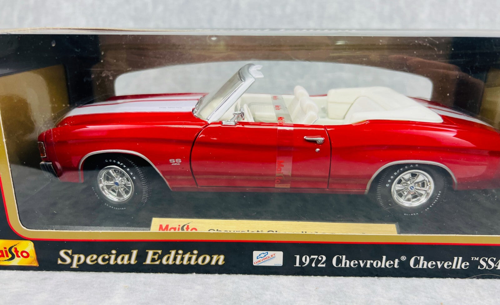 🇺🇸🇺🇸Maisto 1972 Chevrolet Chevelle SS454 Convertible Red 1/18🇺🇸🇺🇸