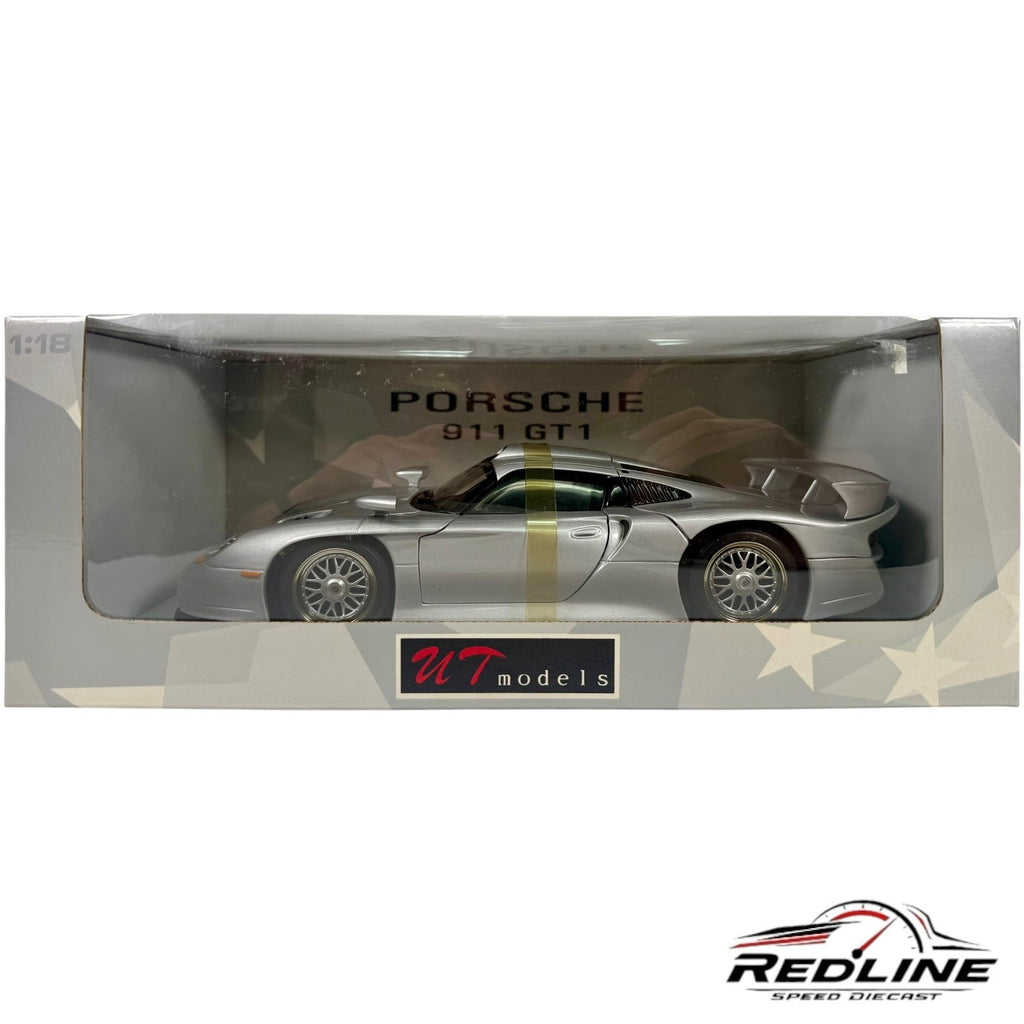 🏁🏁UT Models 1997 PORSCHE 911 GT1 Silver 1:18 C3🏁🏁
