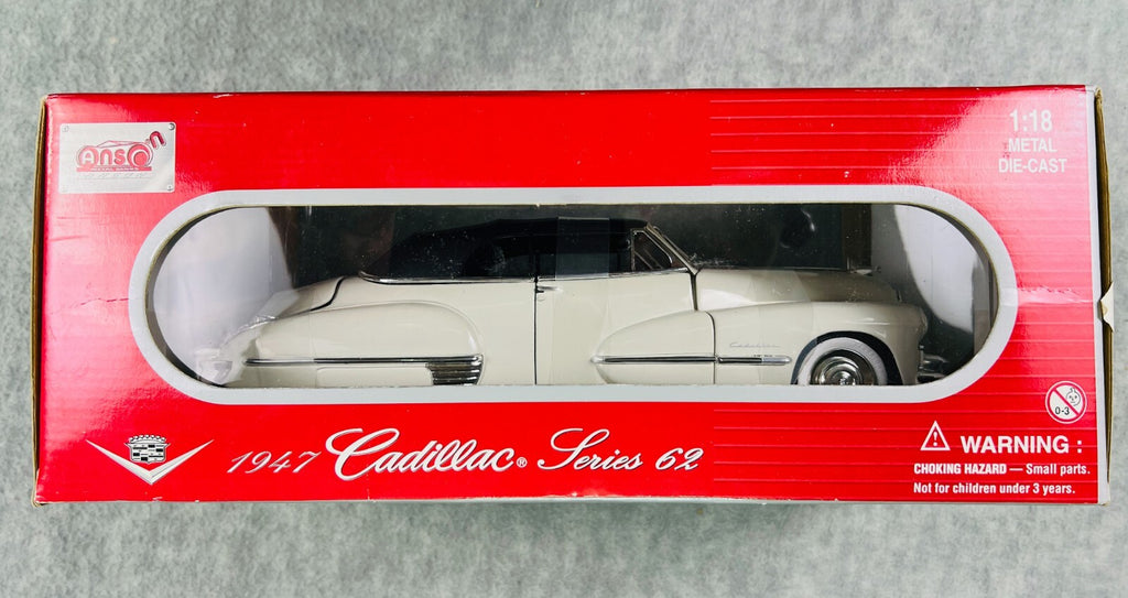 🇺🇸🇺🇸Anson 1947 Cadillac Series 62 Convertible 1:18 Scale White🇺🇸🇺🇸