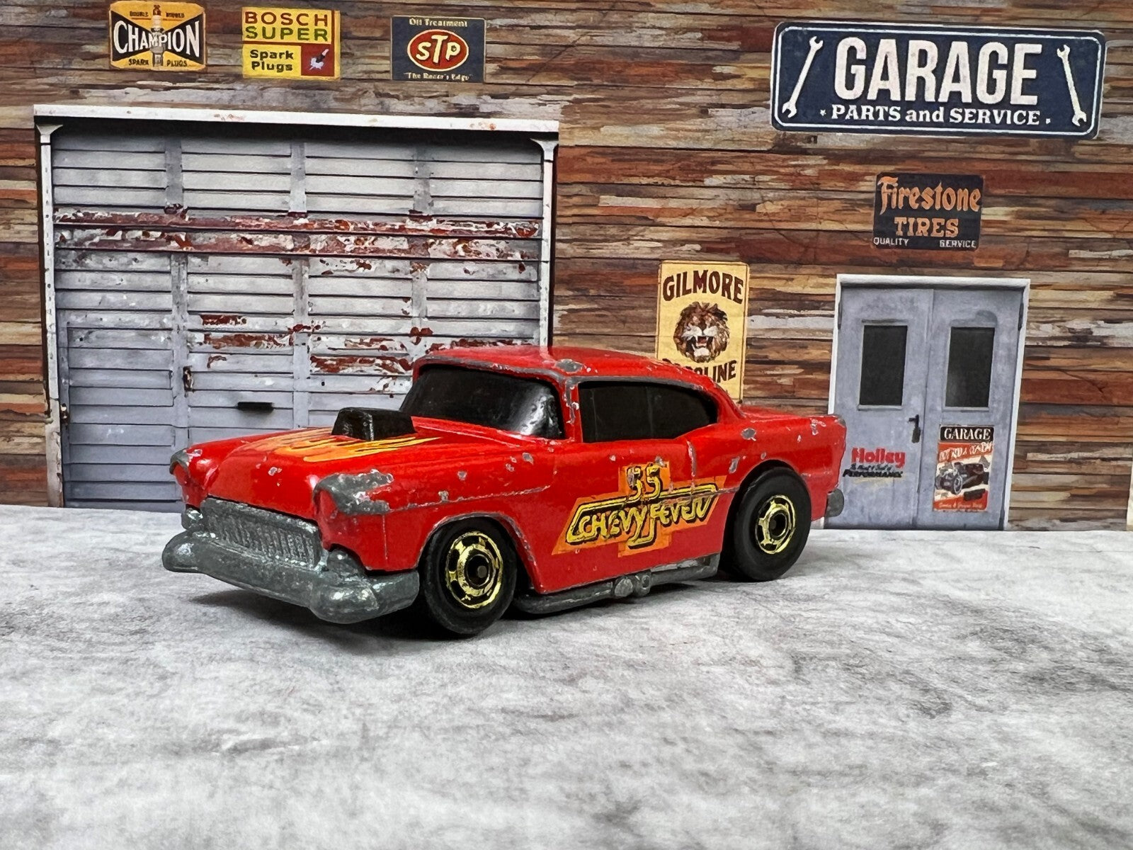 🇺🇸🇺🇸Vintage Hot Wheels Hot Ones ‘55 Chevy Red Chevy Fever C14🇺🇸🇺🇸