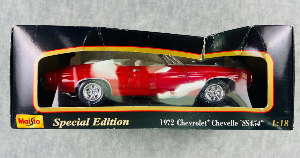 🇺🇸🇺🇸Maisto 1972 Chevrolet Chevelle SS454 Convertible Red 1/18🇺🇸🇺🇸