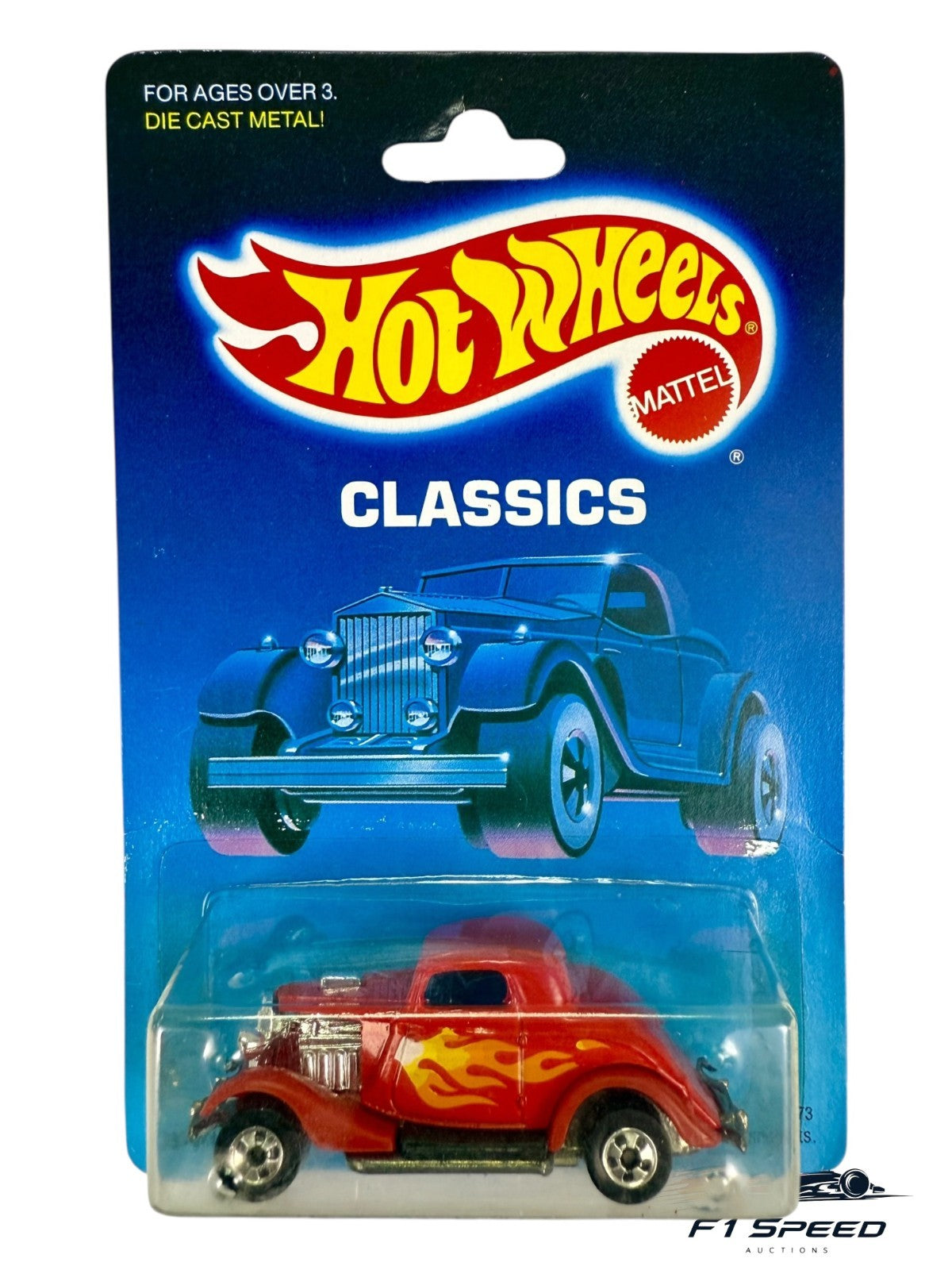 🔥🔥🔥Hot Wheels 3-Window '34 Hot Rod Red w/t Flames  H31🔥🔥🔥