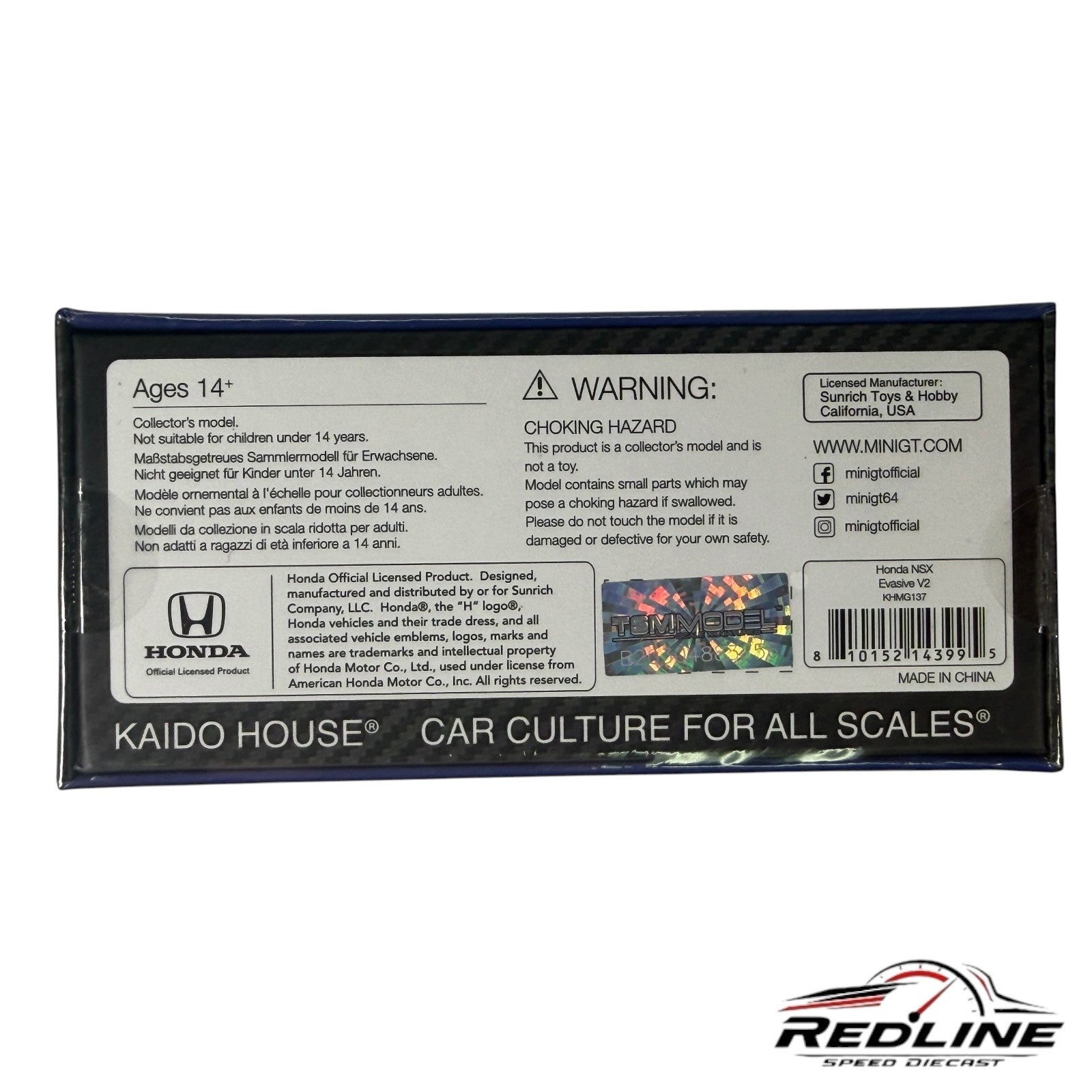 🎌🎌Kaido House Honda NSX Evasive V2 Blue KHMG137 1:64 H15🎌🎌
