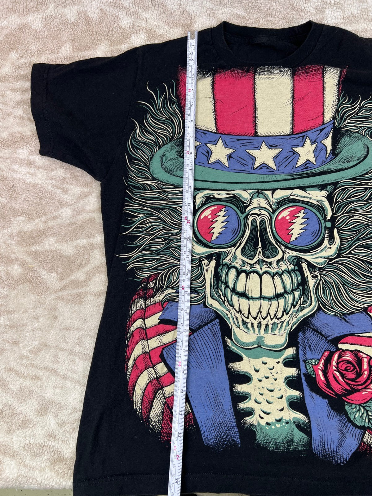 ☮️☮️Grateful Dead USA Skeloton MENS LARGE Classic Rock ☮️☮️