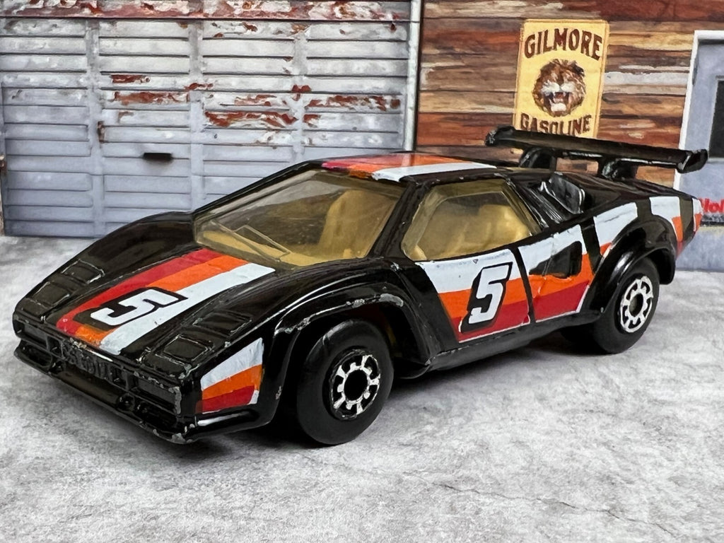 🇮🇹🇮🇹Vintage 1985 Matchbox Black Lamborghini Countach LP 500S C3🇮🇹🇮🇹