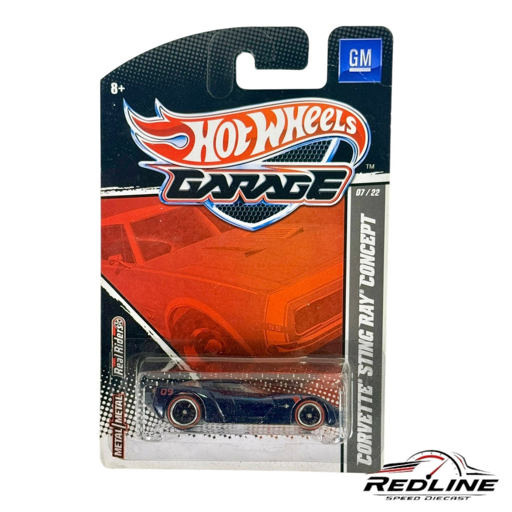🇺🇸Hot Wheels Garage Corvette Stingray Concept Blue Real Riders H13🇺🇸