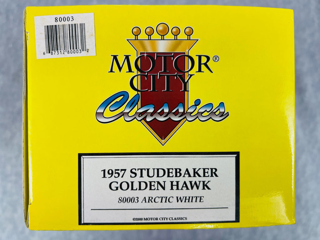 🇺🇸🇺🇸Motor City Classics 1:1957 Studebaker Golden Hawk Arctic White🇺🇸🇺🇸