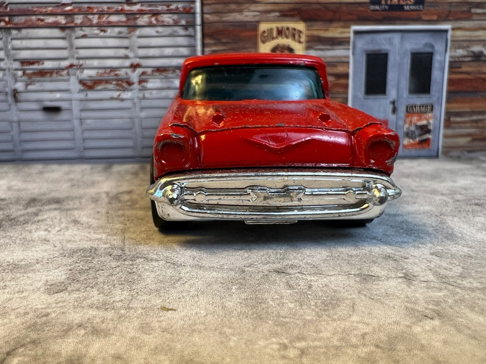 🇺🇸 Hot Wheels '57 Chevy Red Blackwalls 1957 Chevrolet Hong Kong  1976 C5🇺🇸
