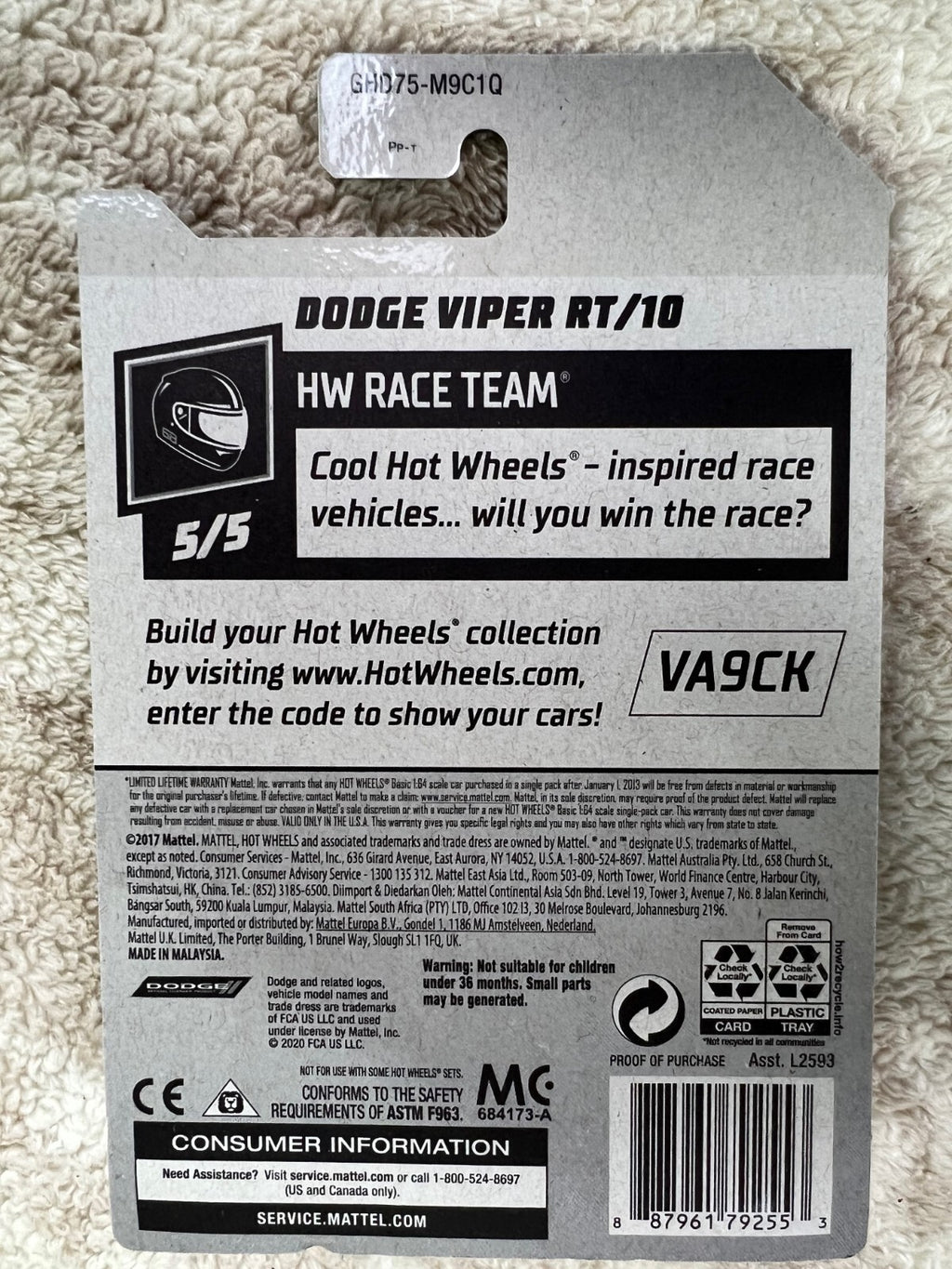 🔥🔥🔥🔥Hot Wheels Treasure Hunt Dodge Viper RT/10 HW Race Team HW05🔥🔥🔥🔥