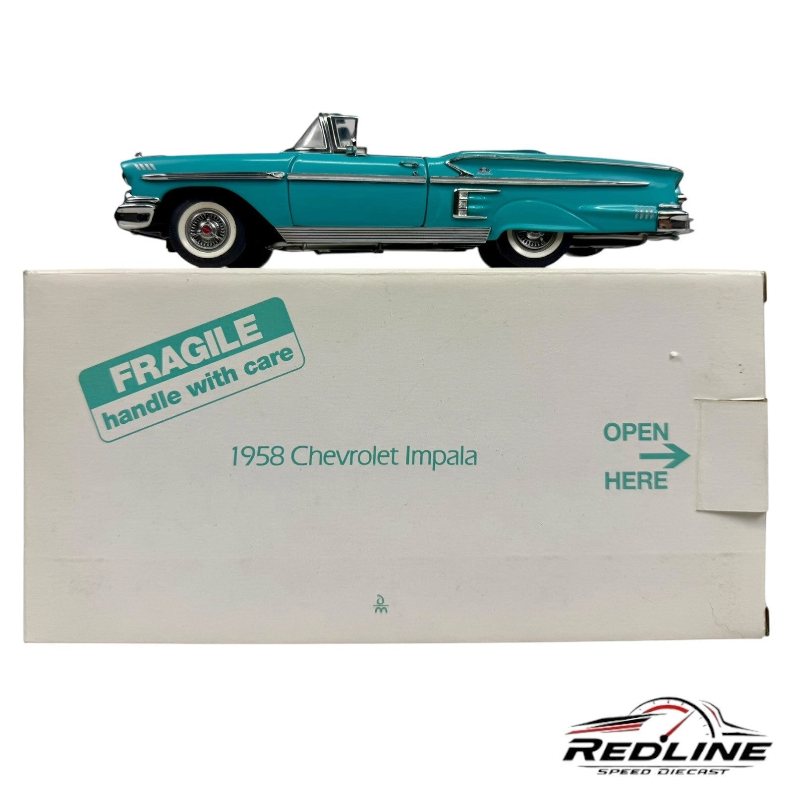 🇺🇸Danbury Mint 1958 CHEVROLET IMPALA Turquoise 1:24🇺🇸