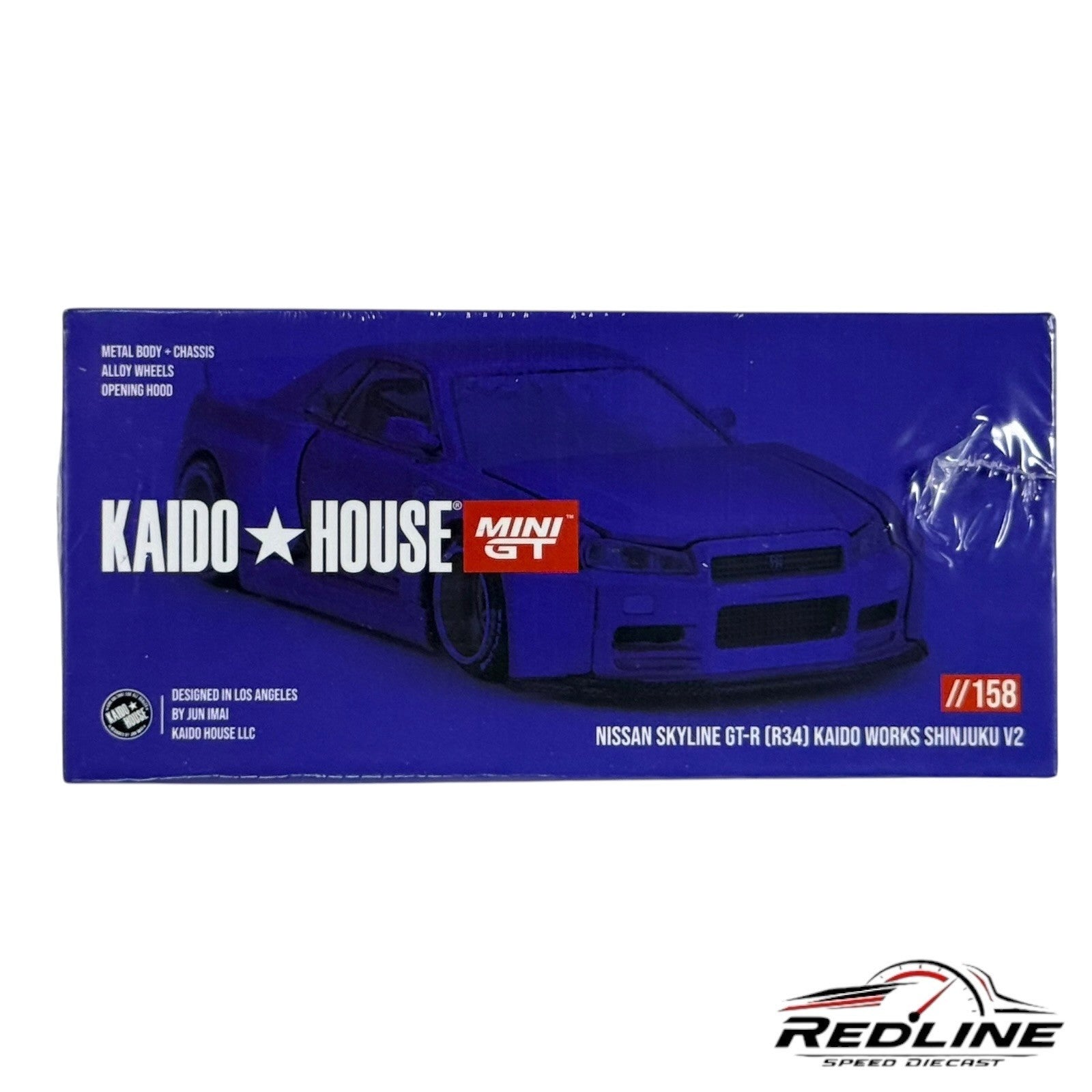 🎌Kaido Hous Nissan Skyline GT-R (R34) Kaido Works V2 Aero Blue 1:64 H3🎌
