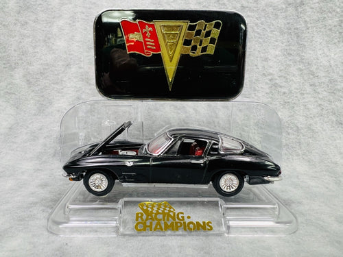 🔥1996 Racing Champions Black 1963 Chevy Corvette Split Window Coupe Issue #3 C2